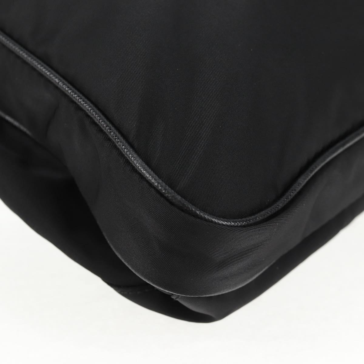 PRADA Shoulder Bag Nylon Black Silver Auth 144435V