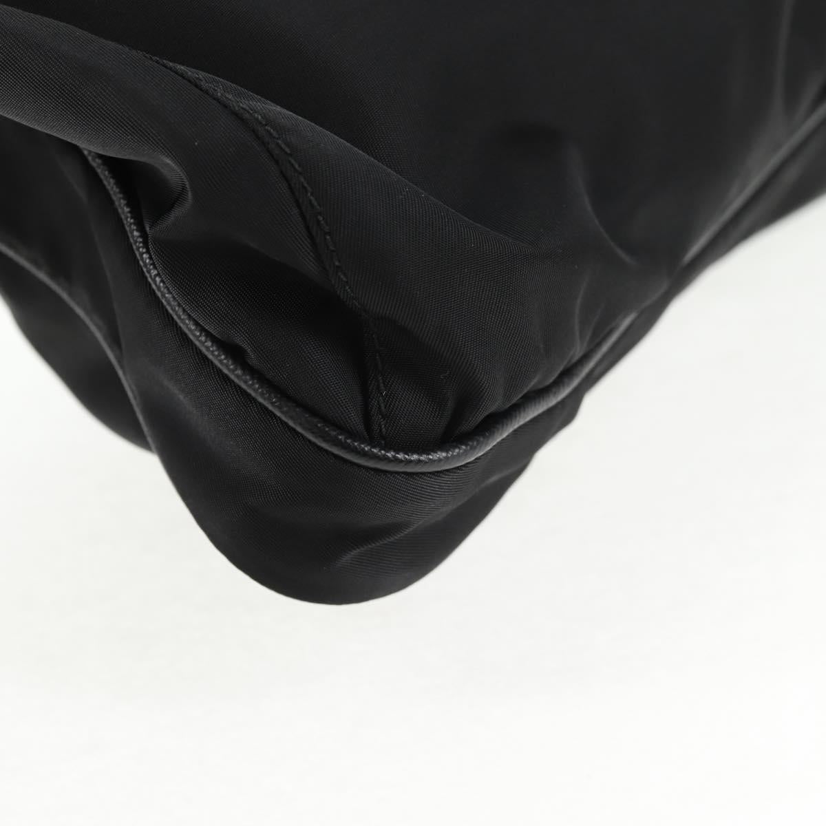 PRADA Shoulder Bag Nylon Black Silver Auth 144435V