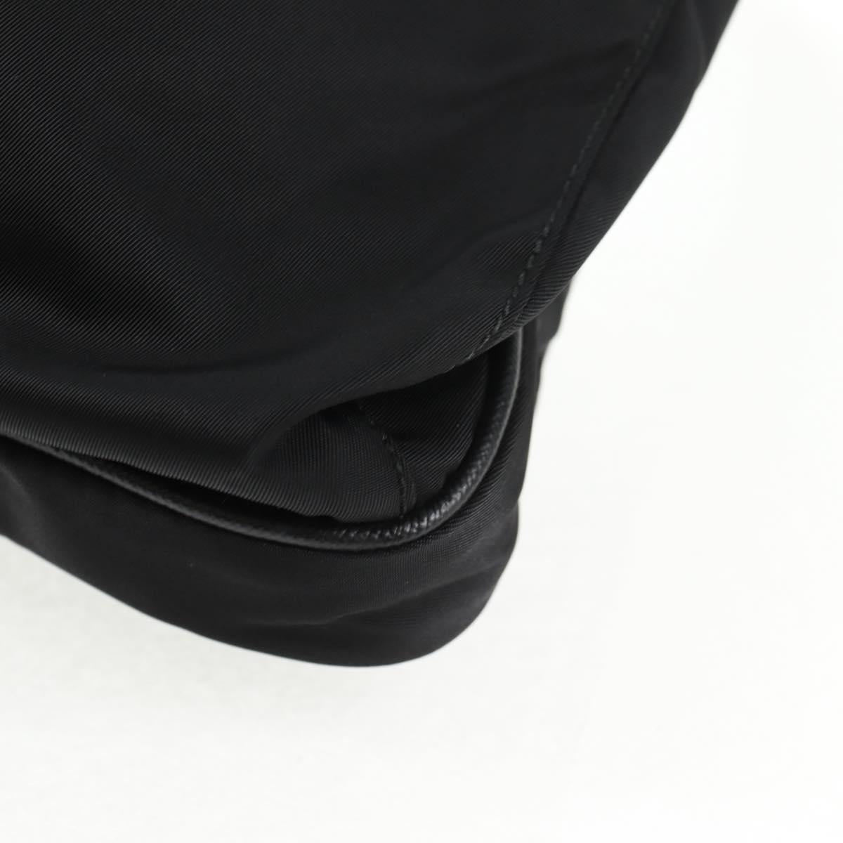 PRADA Shoulder Bag Nylon Black Silver Auth 144435V
