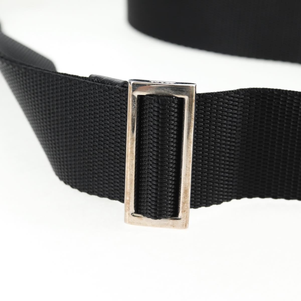 PRADA Shoulder Bag Nylon Black Silver Auth 144435V