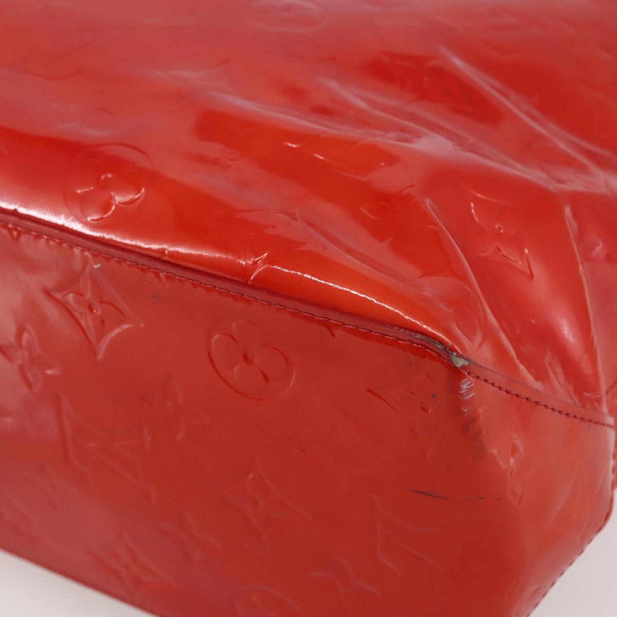 LOUIS VUITTON Monogram Vernis Reade MM Hand Bag Red Rouge M91086 LV Auth 144441