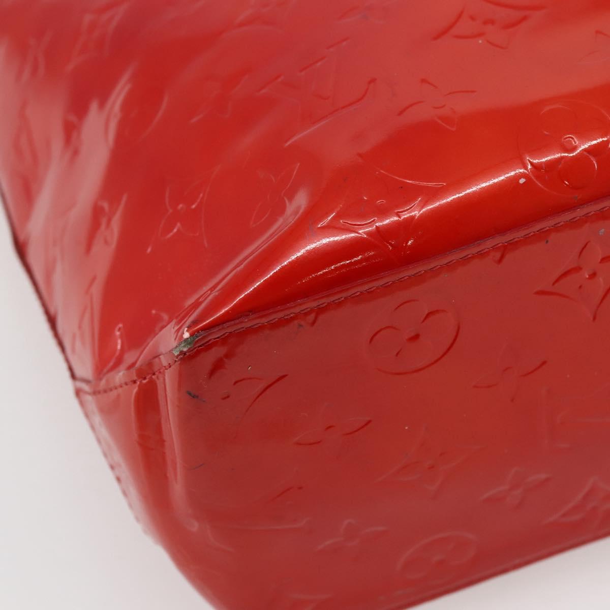 LOUIS VUITTON Monogram Vernis Reade MM Hand Bag Red Rouge M91086 LV Auth 144441