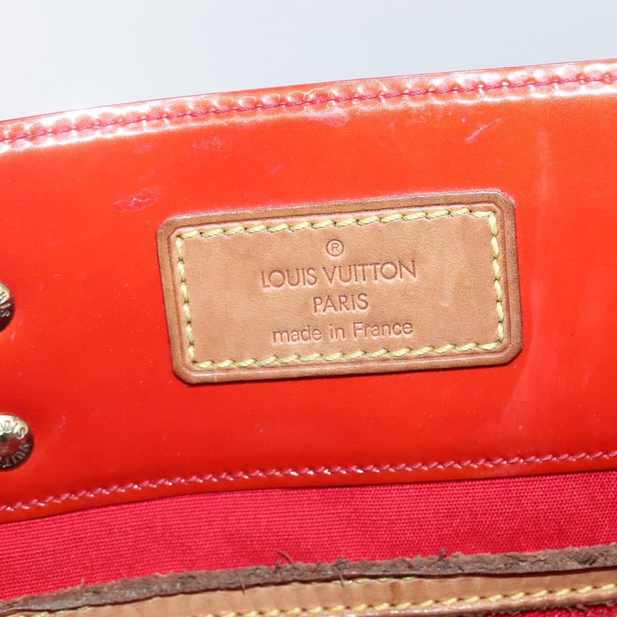 LOUIS VUITTON Monogram Vernis Reade MM Hand Bag Red Rouge M91086 LV Auth 144441