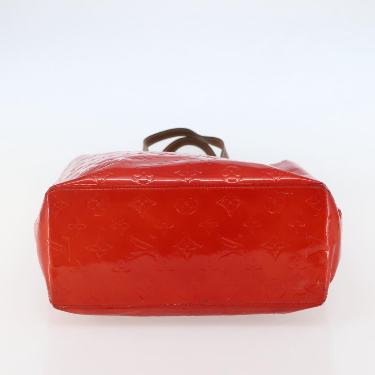LOUIS VUITTON Monogram Vernis Reade MM Hand Bag Red Rouge M91086 LV Auth 144441