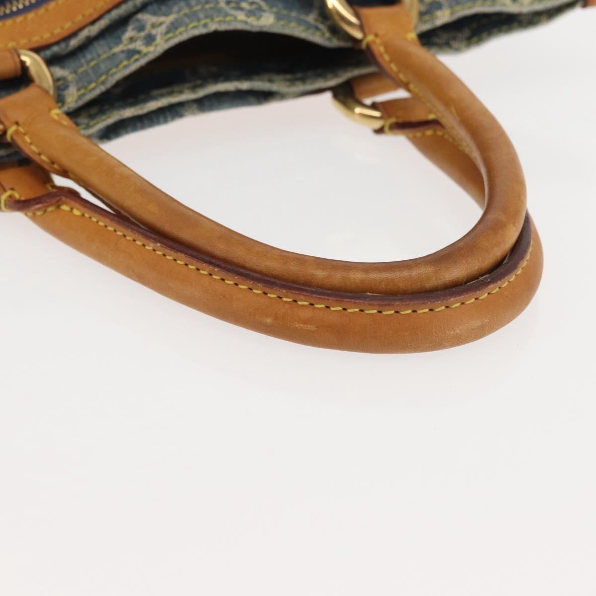 LOUIS VUITTON Monogram Denim Flat Shopper Tote Bag Blue M95018 LV Auth 144442