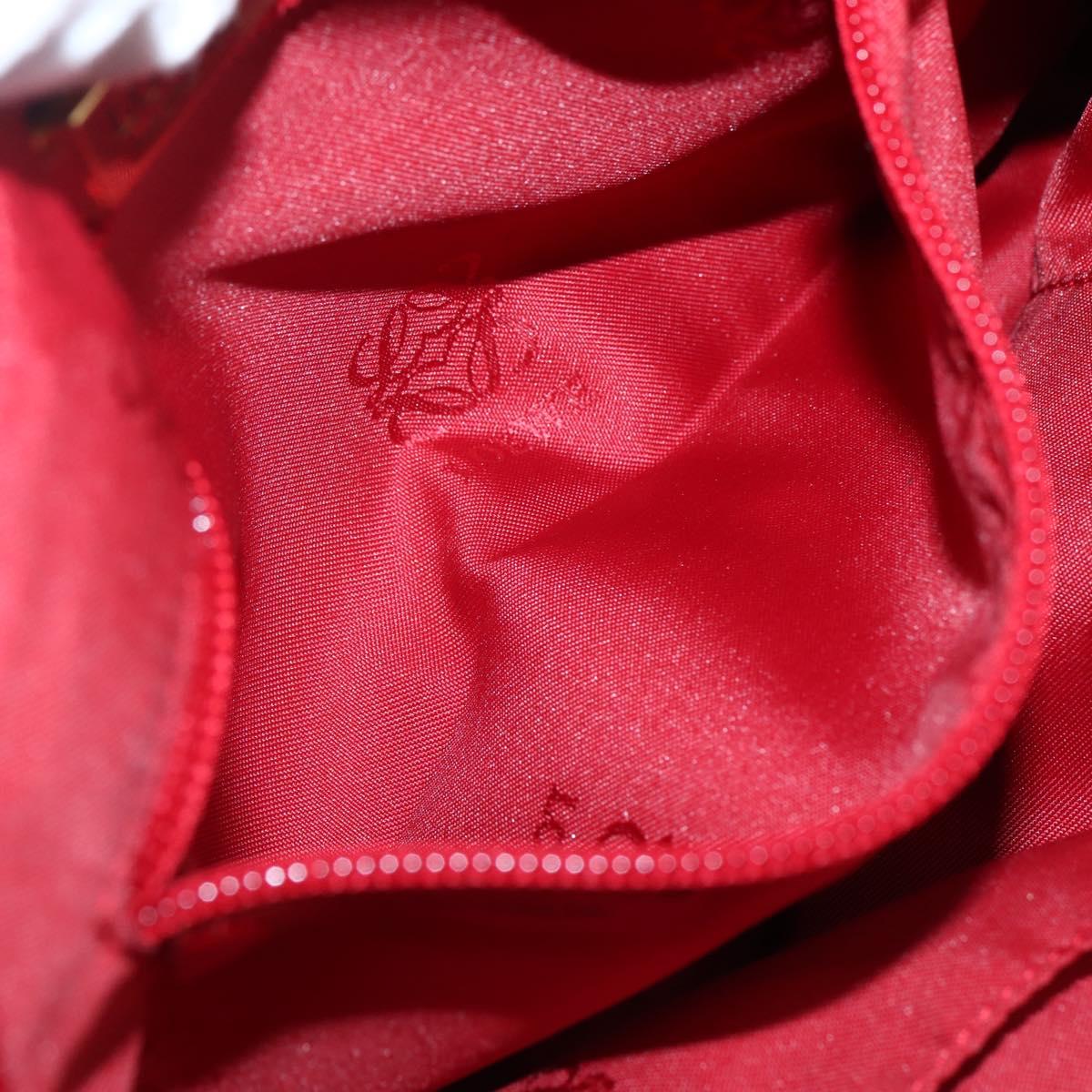 LOEWE Anagram Chain Shoulder Bag Leather Red Gold Auth 144443V