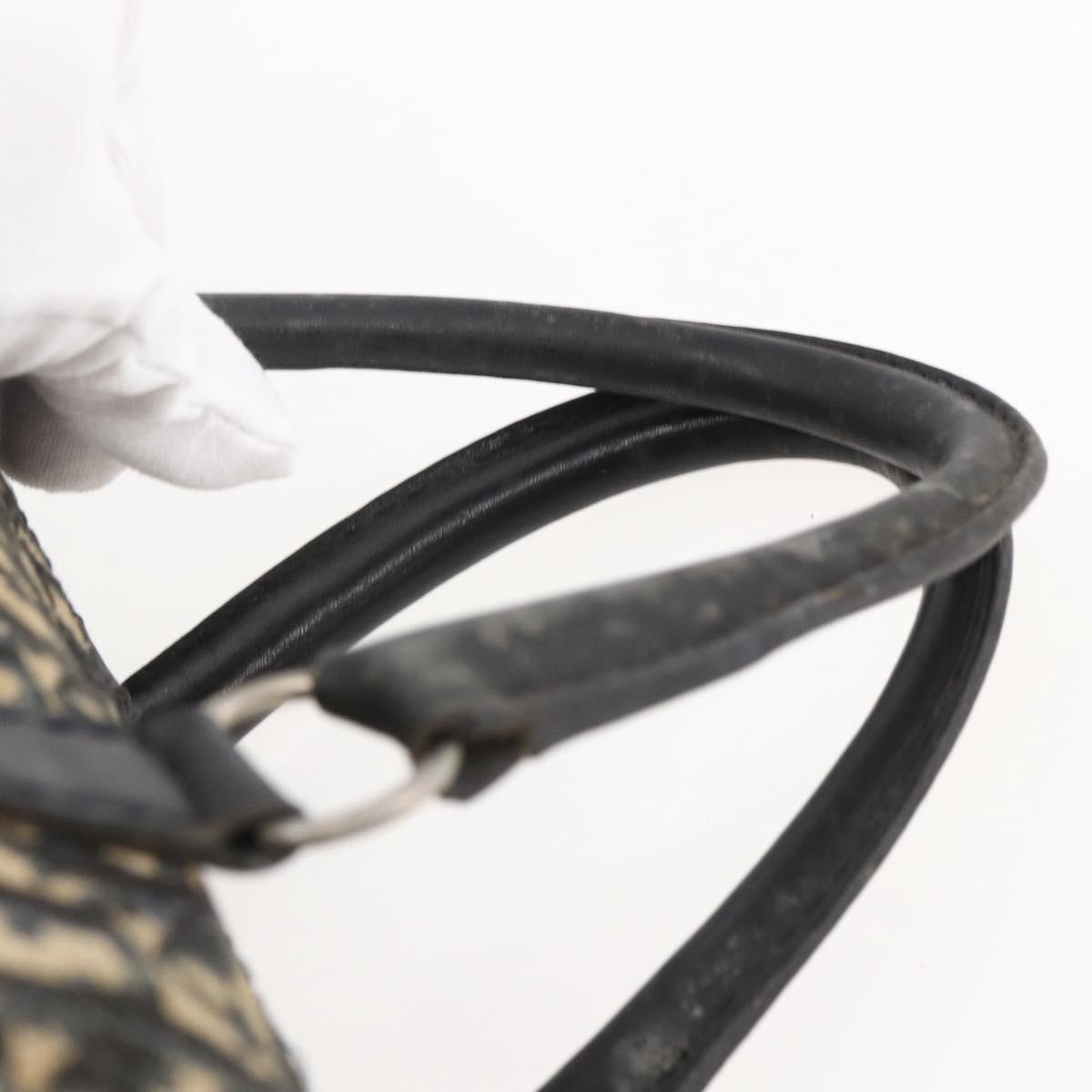 Christian Dior Trotter Canvas Hand Bag Navy Silver Auth 144464