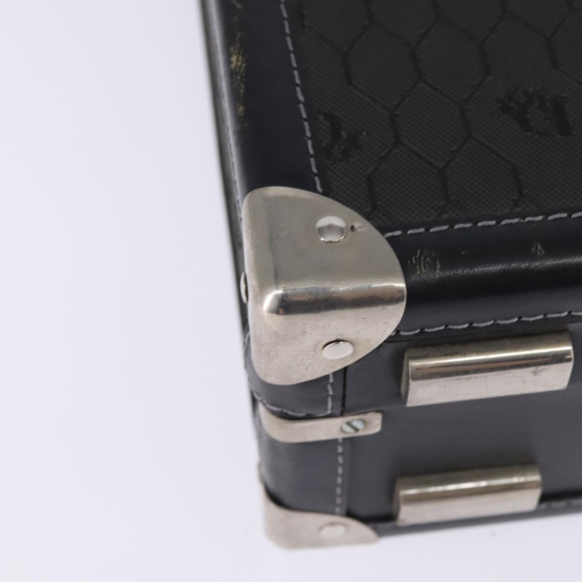 Christian Dior Honeycomb Canvas Attache case Trunk Black Auth 144467