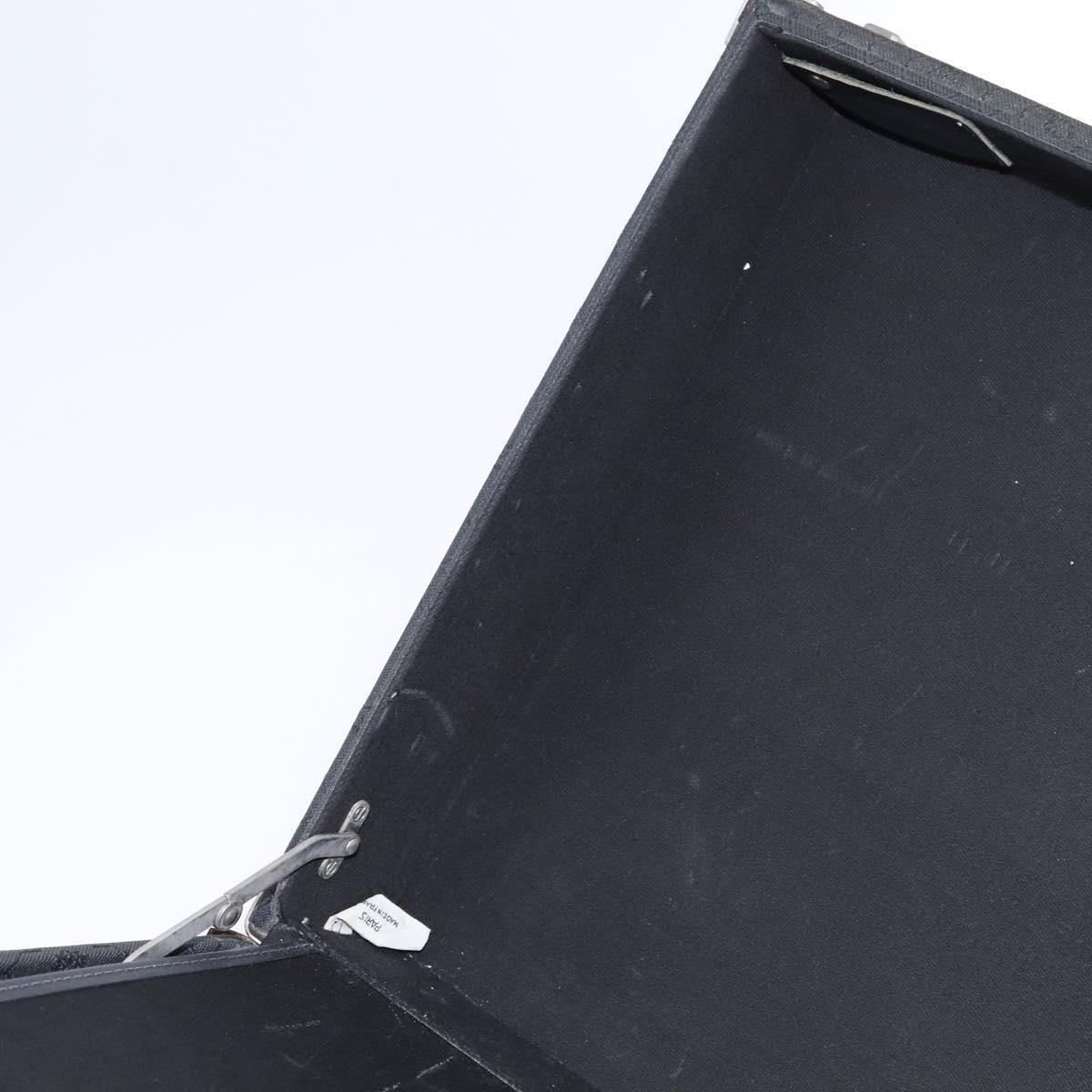 Christian Dior Honeycomb Canvas Attache case Trunk Black Auth 144467