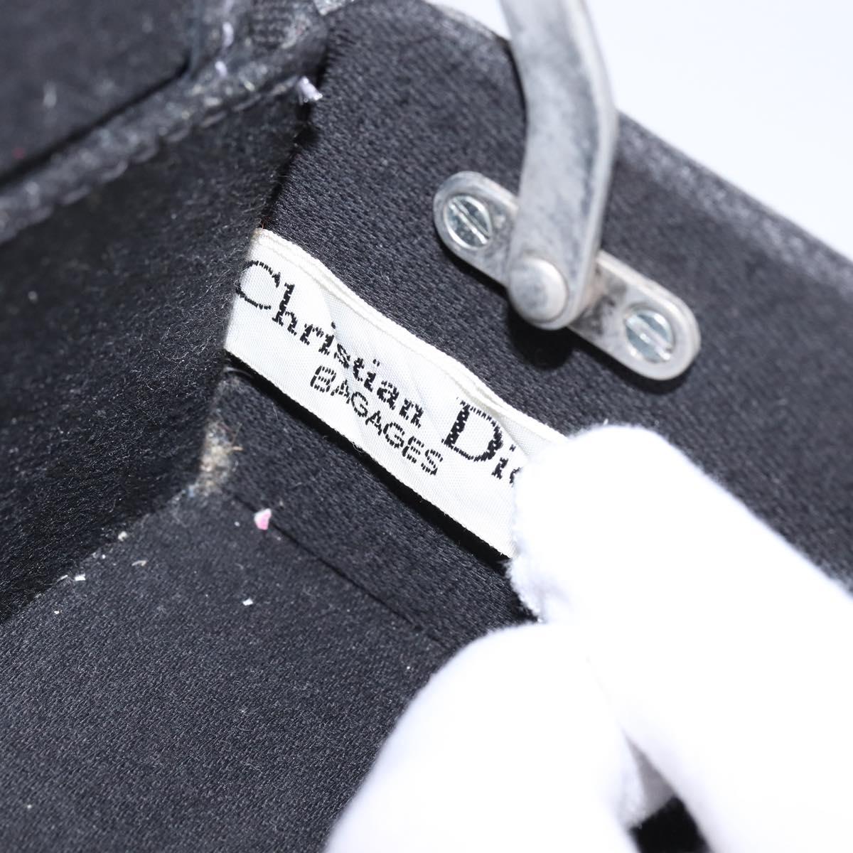 Christian Dior Honeycomb Canvas Attache case Trunk Black Auth 144467