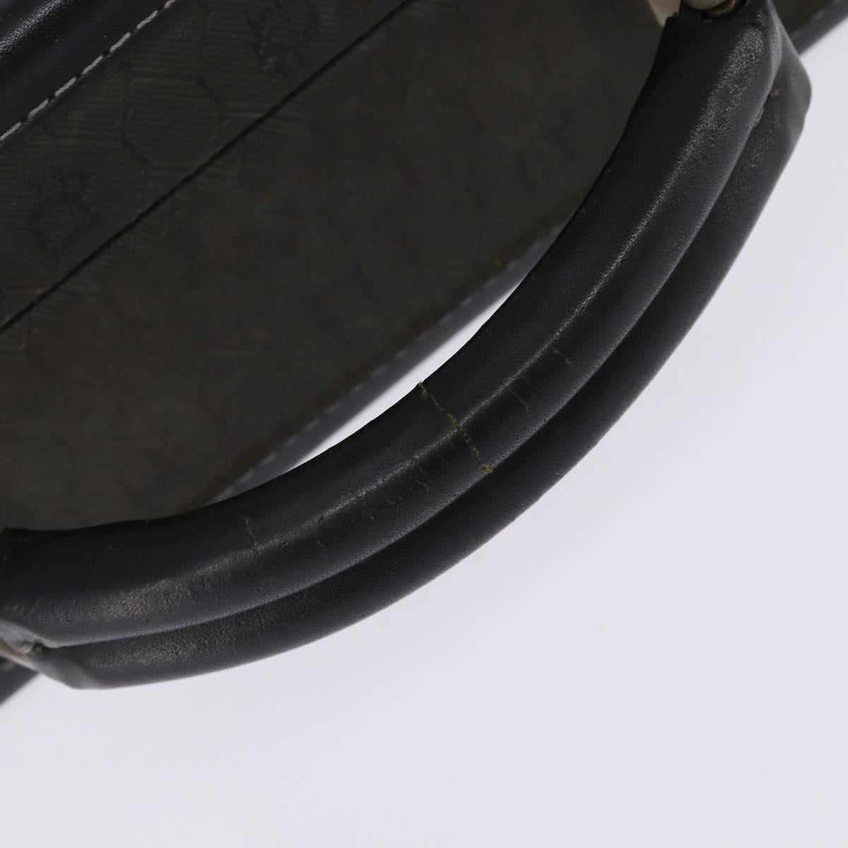 Christian Dior Honeycomb Canvas Attache case Trunk Black Auth 144467