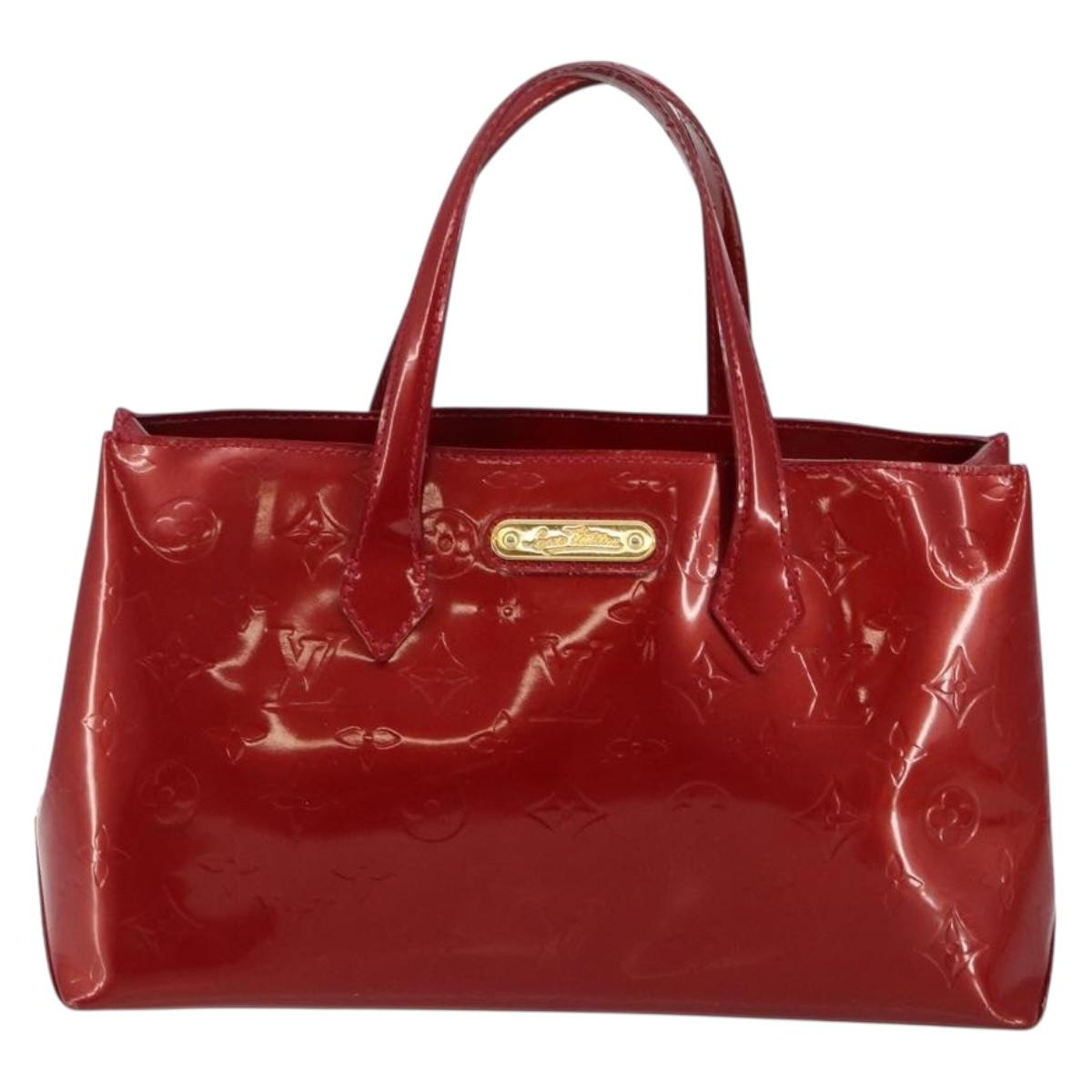 LOUIS VUITTON Monogram Vernis Wilshire PM Bag Pomme D'amour M93642 Auth 144468