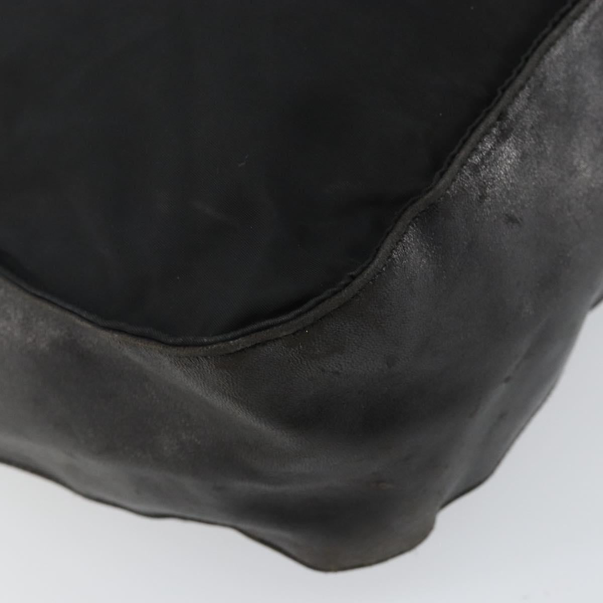 PRADA Shoulder Bag Nylon Black Silver Auth 144476