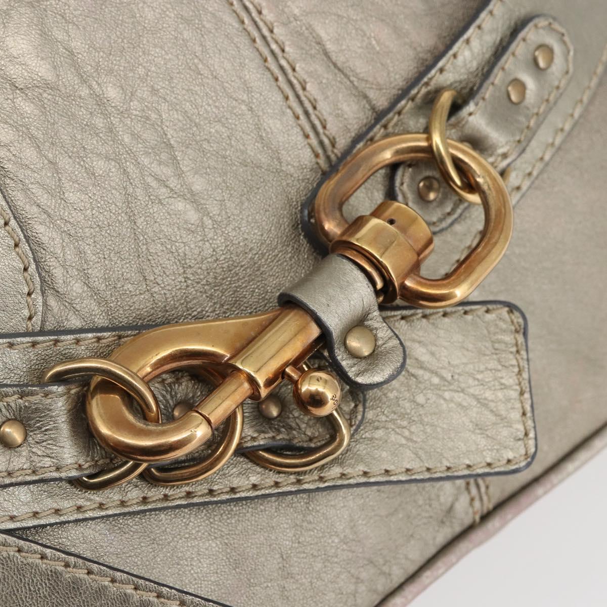 Chloe Kerala Hand Bag Leather Champagne Gold Auth 144479