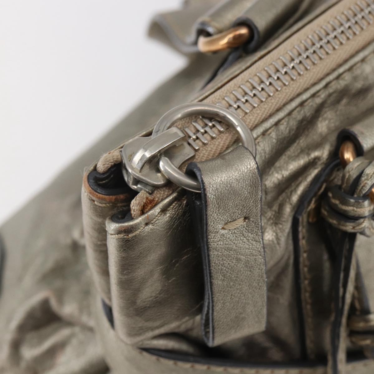 Chloe Kerala Hand Bag Leather Champagne Gold Auth 144479