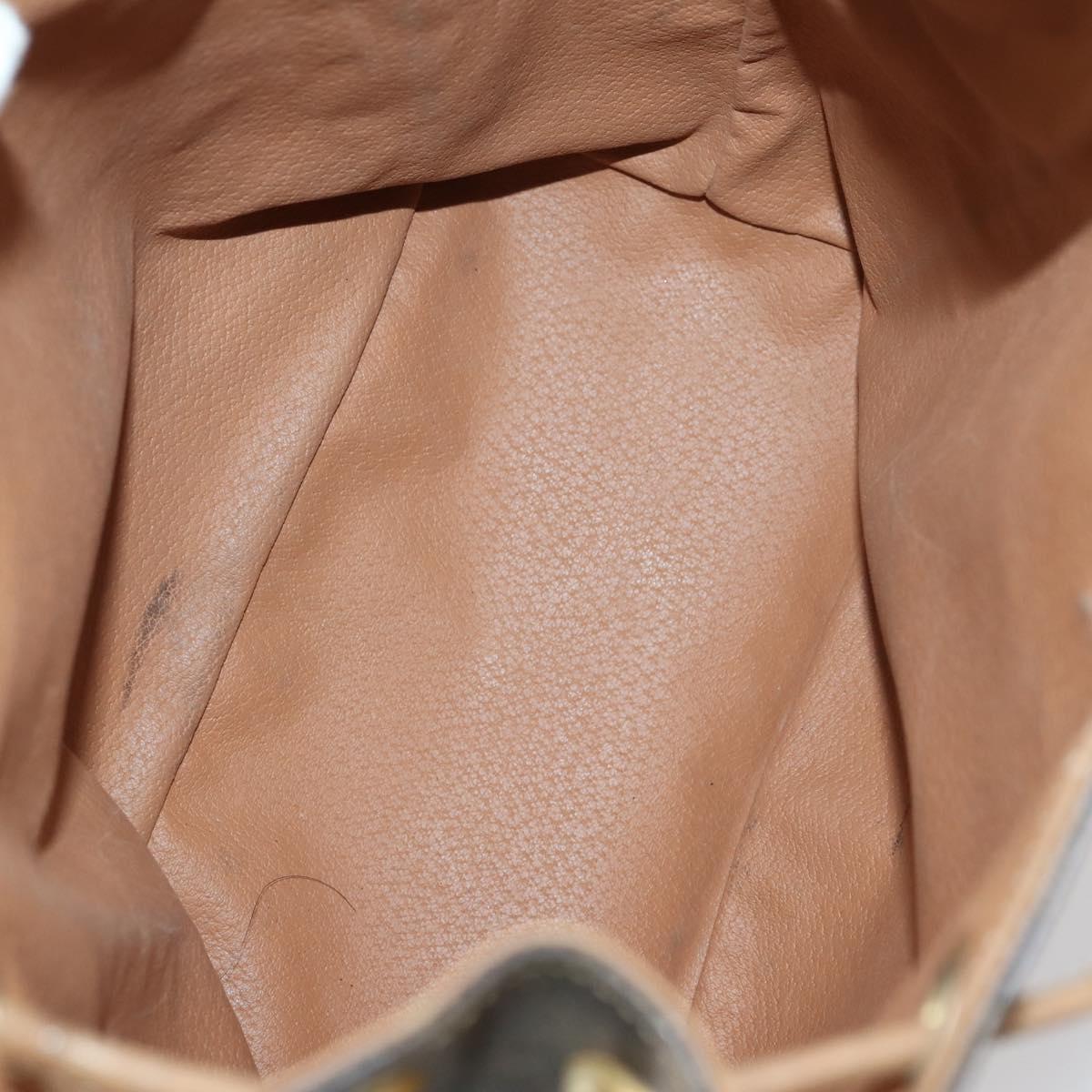 CELINE Macadam Canvas Backpack PVC Leather Brown Gold Auth 144490