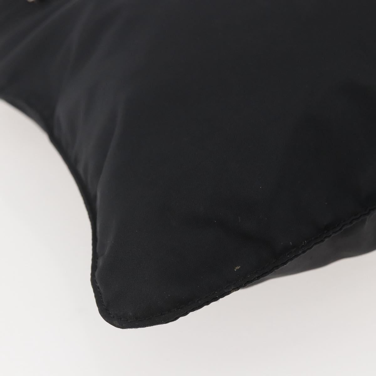 PRADA Shoulder Bag Nylon Black Silver Auth 144491