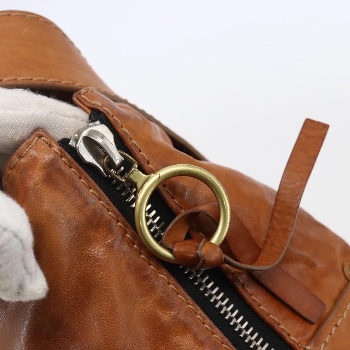 Chloe Betty Shoulder Bag Leather Brown Silver gold Auth 144492