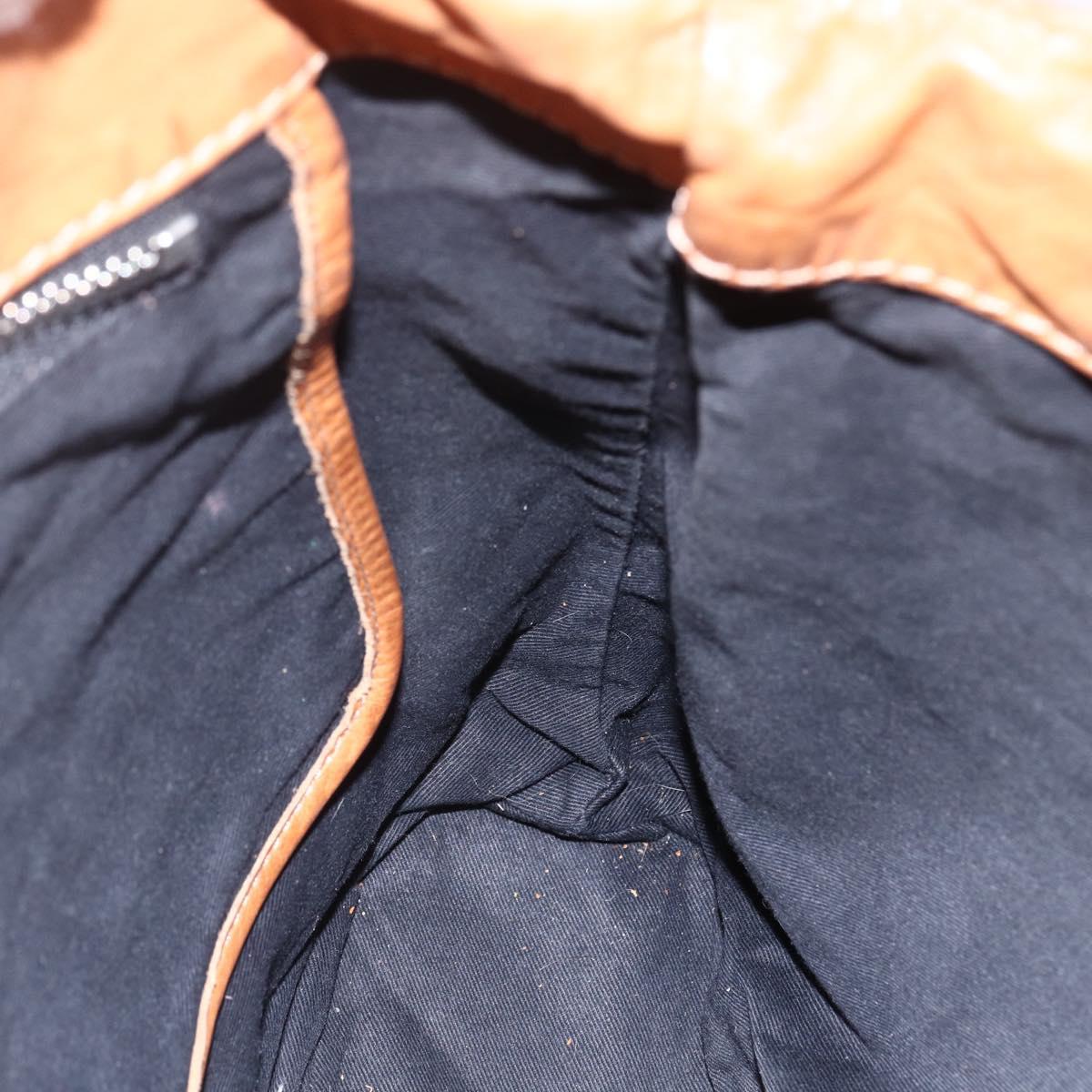 Chloe Betty Shoulder Bag Leather Brown Silver gold Auth 144492