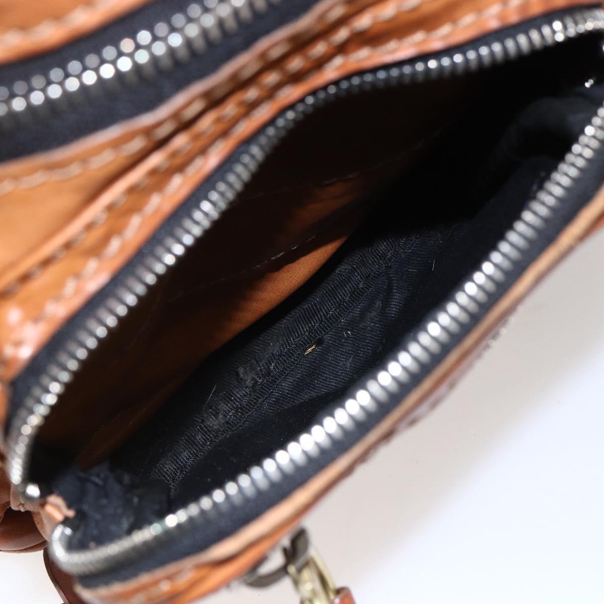 Chloe Betty Shoulder Bag Leather Brown Silver gold Auth 144492