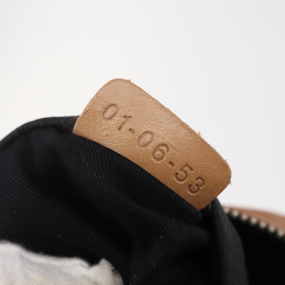 Chloe Betty Shoulder Bag Leather Brown Silver gold Auth 144492