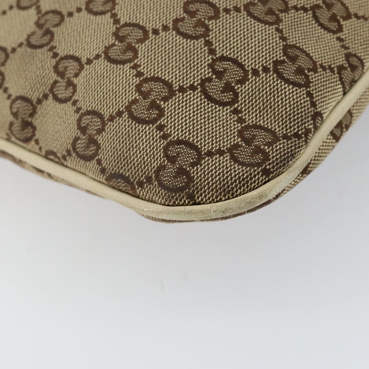 GUCCI GG Canvas Abbey Shoulder Bag Beige Gold 169947 Auth 144493