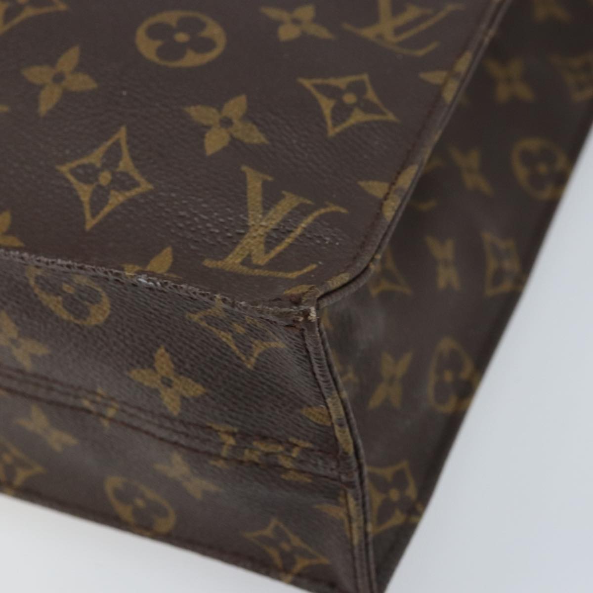 LOUIS VUITTON Monogram Sac Plat Hand Bag M51140 LV Auth 144500