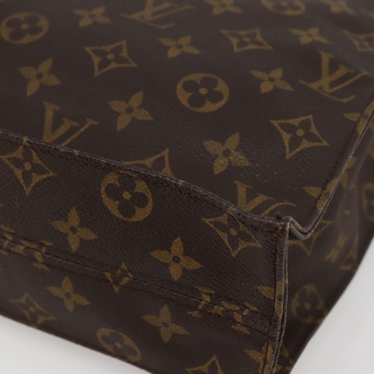 LOUIS VUITTON Monogram Sac Plat Hand Bag M51140 LV Auth 144500