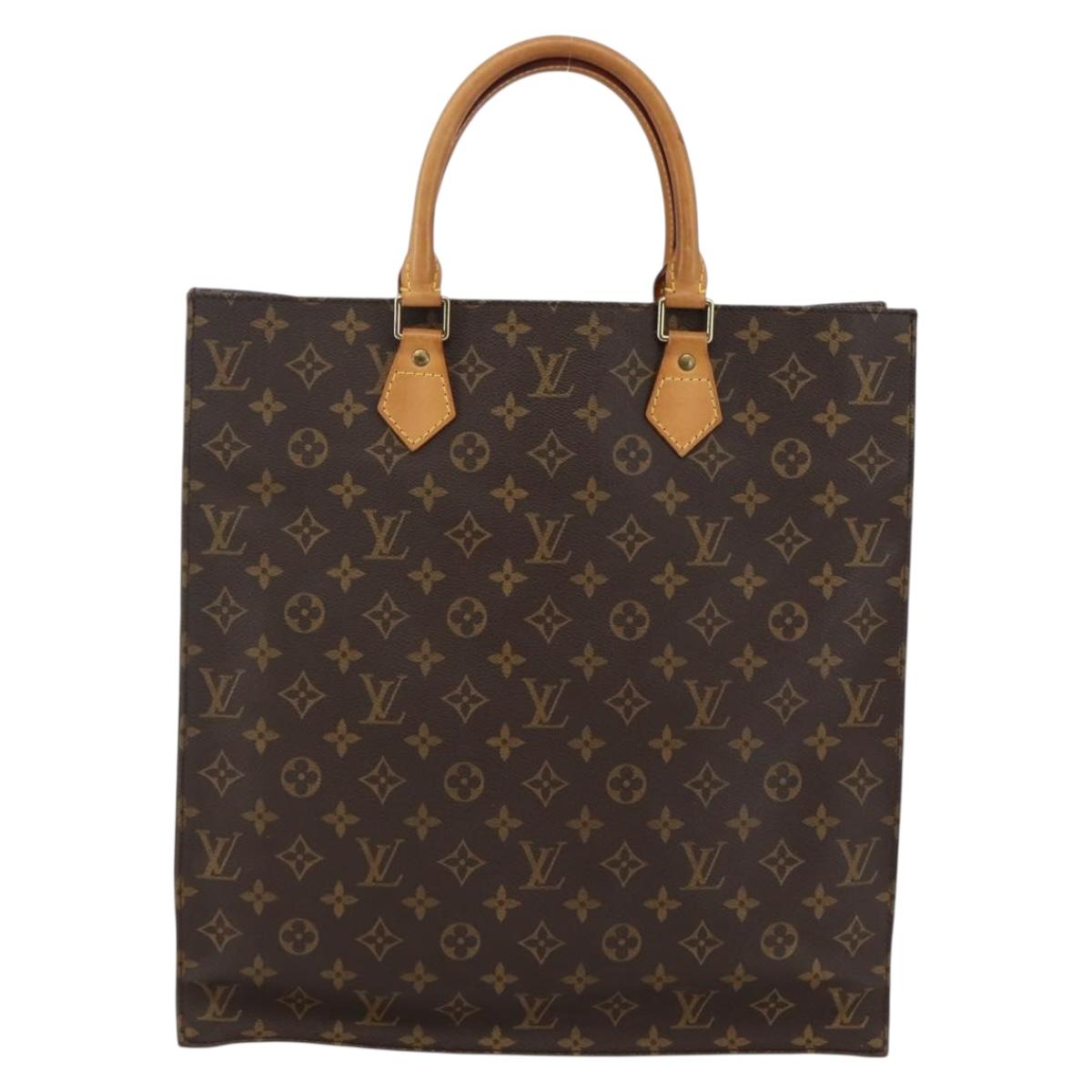 LOUIS VUITTON Monogram Sac Plat Hand Bag M51140 LV Auth 144500