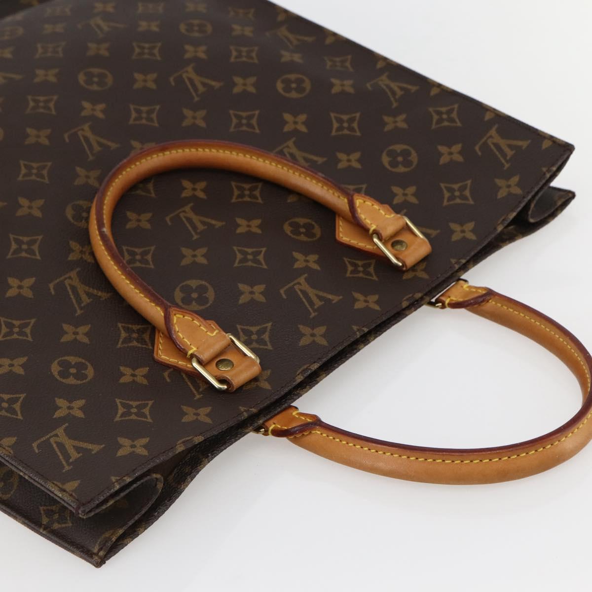 LOUIS VUITTON Monogram Sac Plat Hand Bag M51140 LV Auth 144500