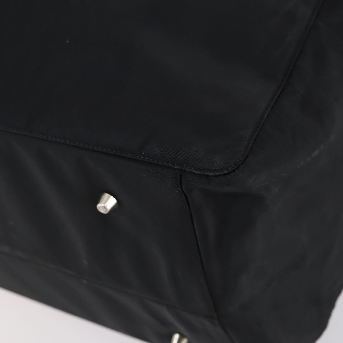 PRADA Travel bag Bag Nylon Black Silver Auth 144511