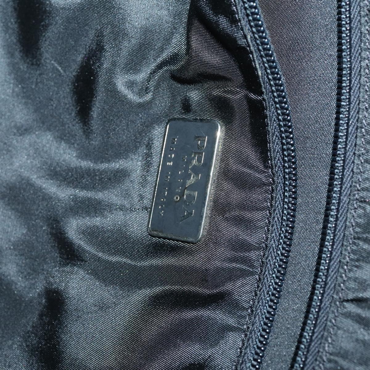 PRADA Travel bag Bag Nylon Black Silver Auth 144511