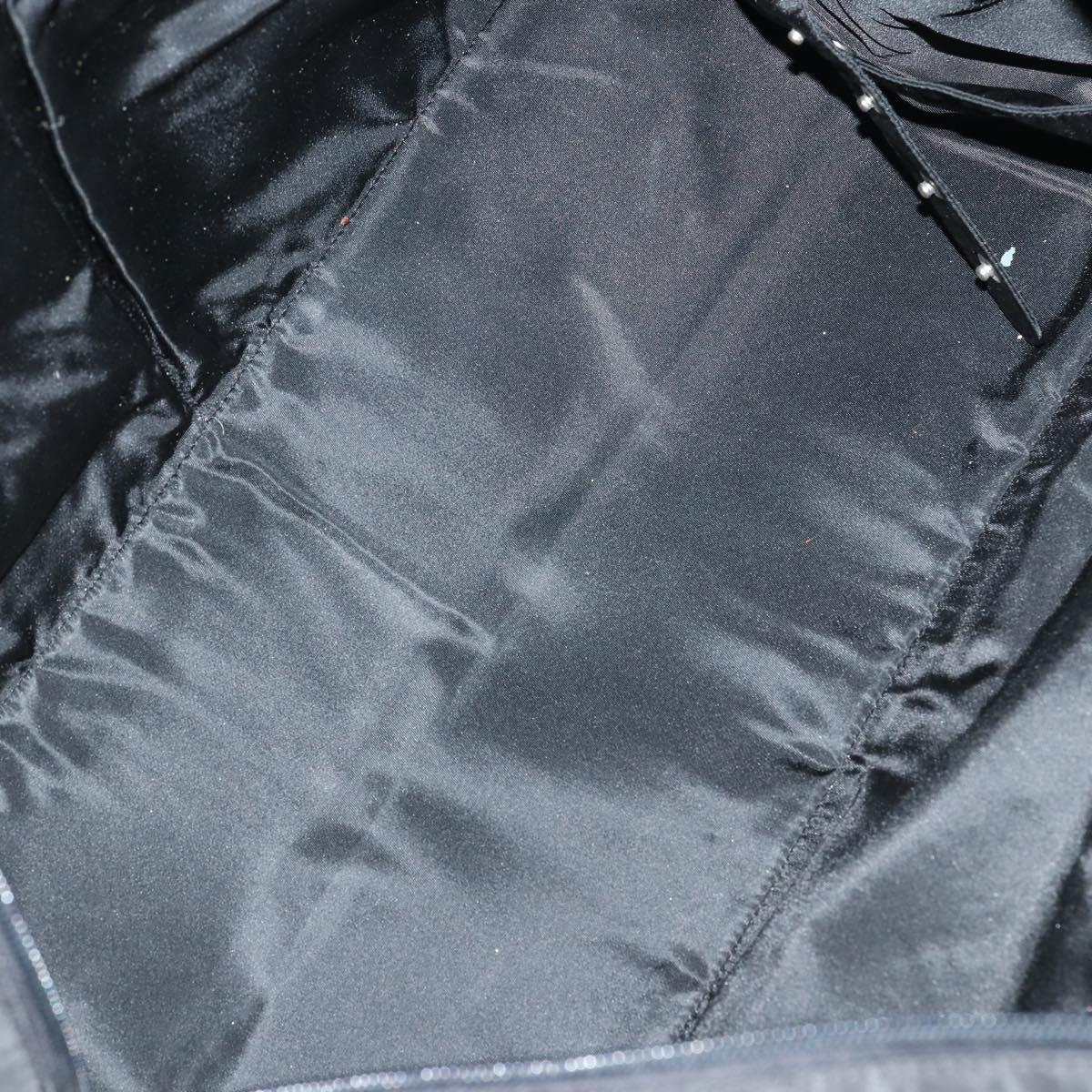 PRADA Travel bag Bag Nylon Black Silver Auth 144511