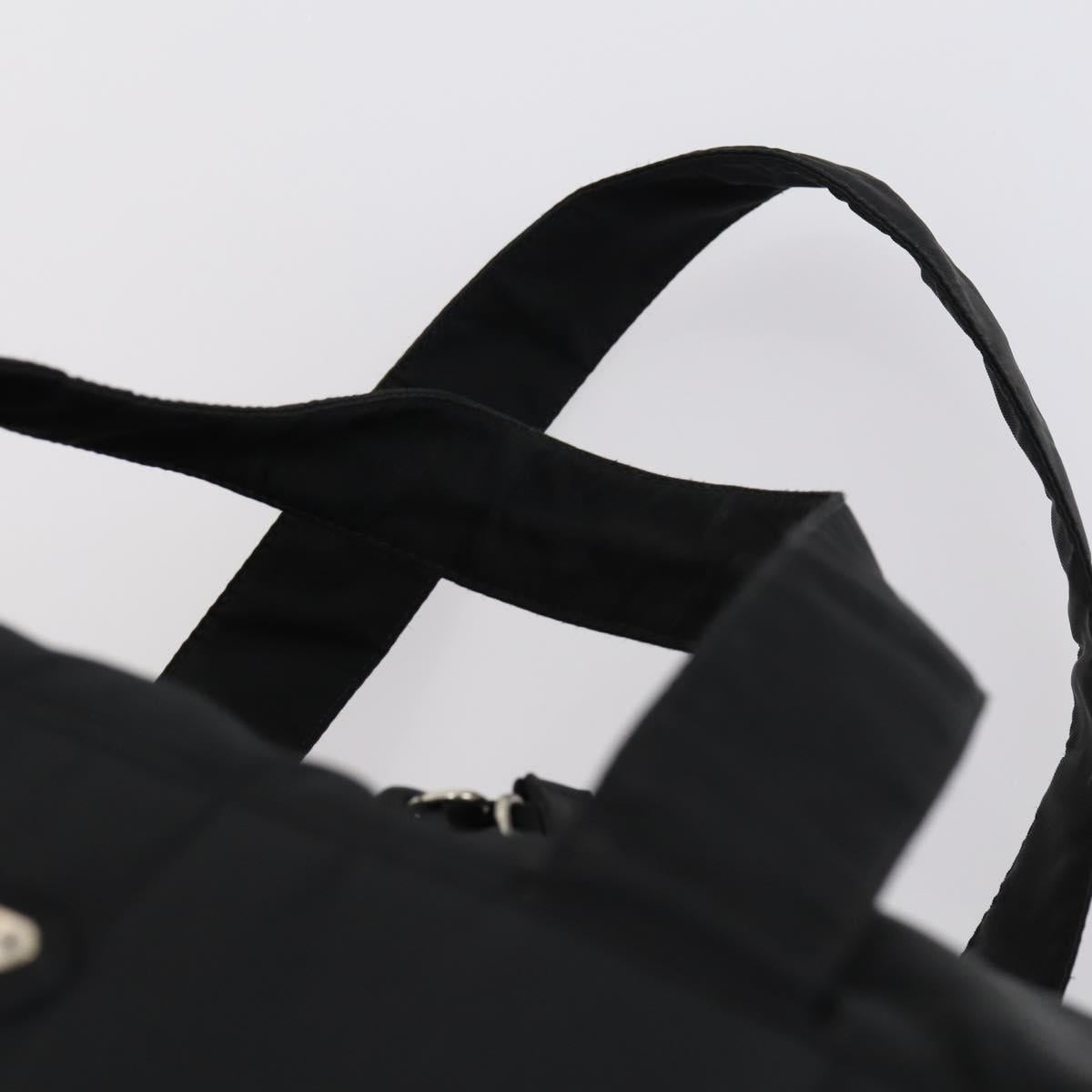 PRADA Travel bag Bag Nylon Black Silver Auth 144511