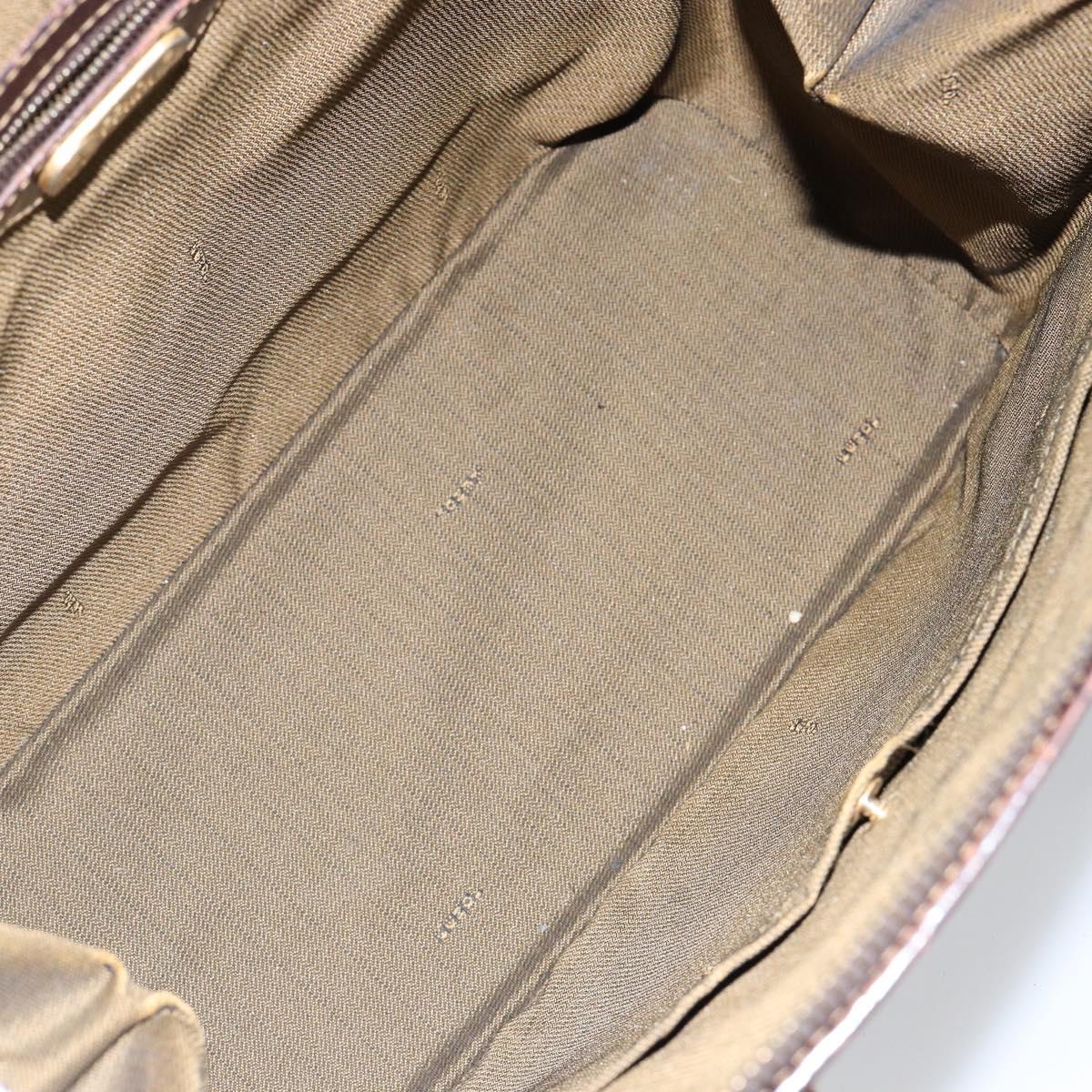 FENDI Zucca Canvas Hand Bag Black Brown Auth 144516
