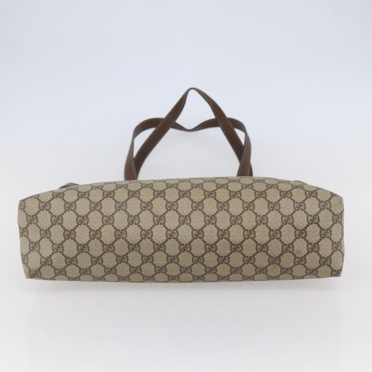 GUCCI GG Supreme Web Sherry Line Tote Bag PVC Beige Red 39 02 091 Auth 144523