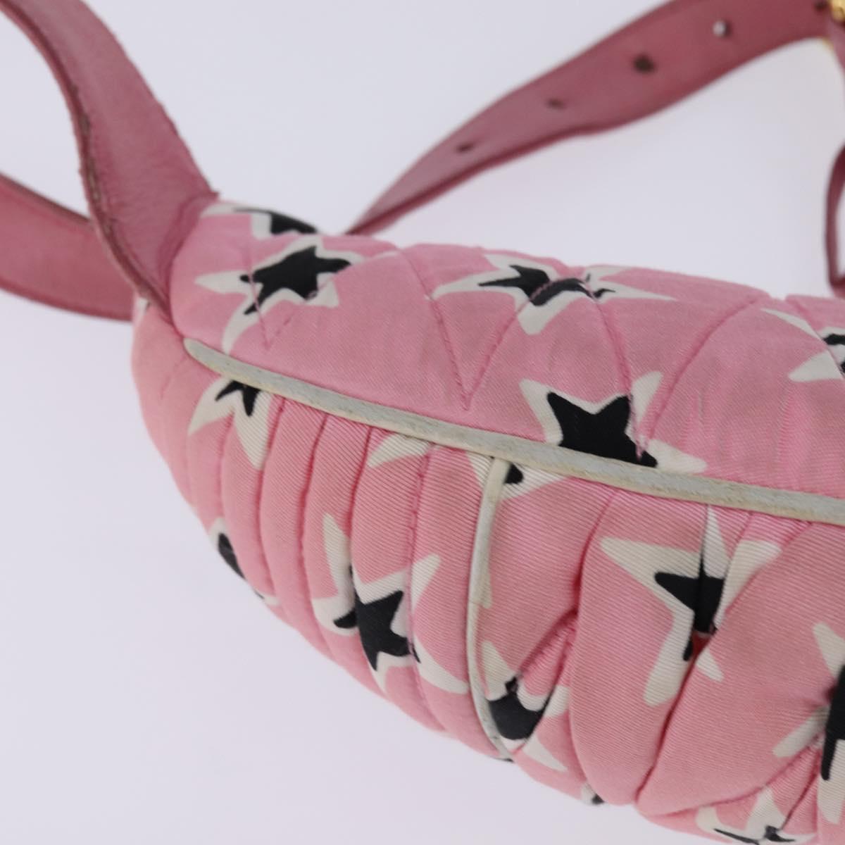 Miu Miu Waist Bag Canvas Pink Gold Auth 144527