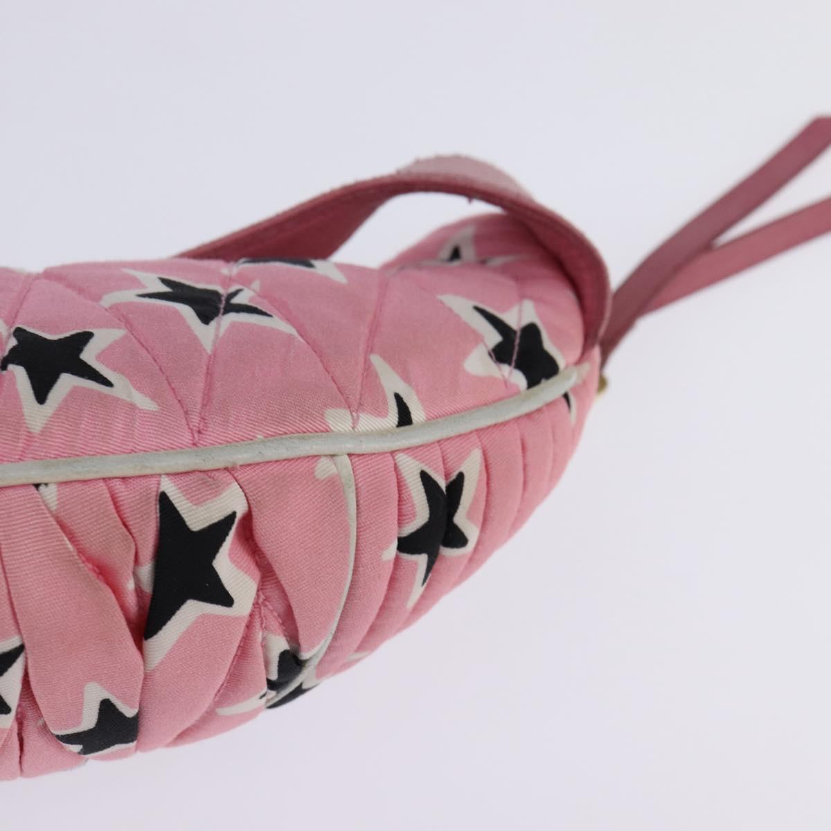 Miu Miu Waist Bag Canvas Pink Gold Auth 144527