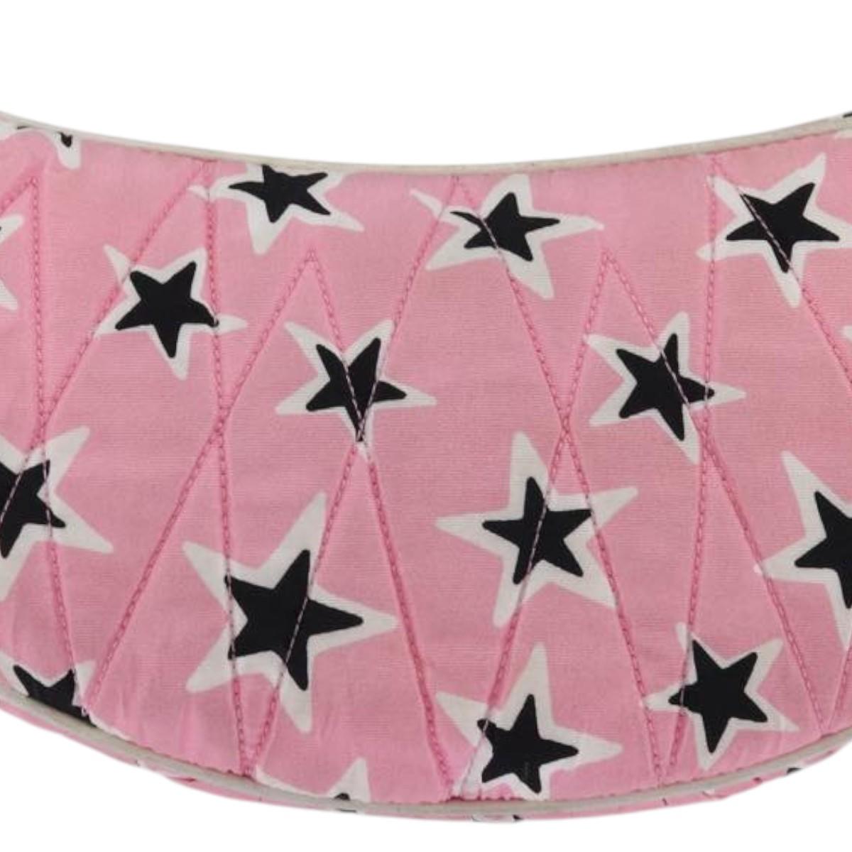 Miu Miu Waist Bag Canvas Pink Gold Auth 144527