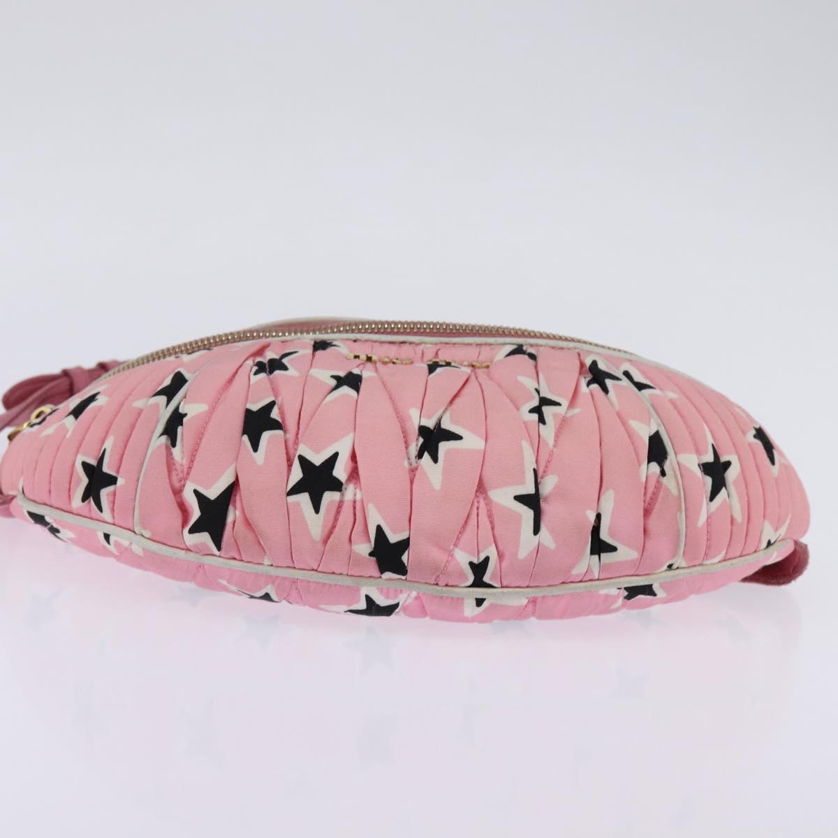 Miu Miu Waist Bag Canvas Pink Gold Auth 144527