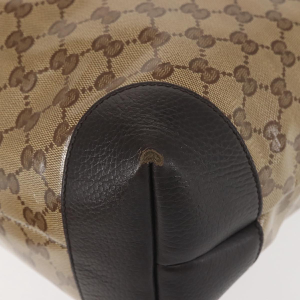 GUCCI GG Crystal Tote Bag Coated Canvas Outlet Beige Gold 353706 Auth 144529