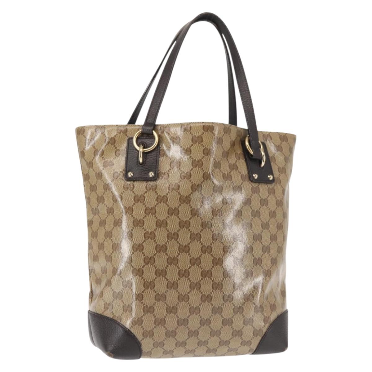 GUCCI GG Crystal Tote Bag Coated Canvas Outlet Beige Gold 353706 Auth 144529