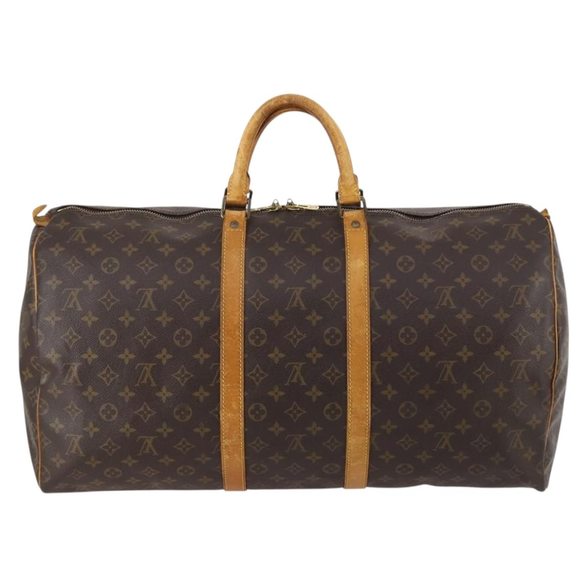 LOUIS VUITTON Monogram Keepall 55 Boston Bag M41424 LV Auth 144537