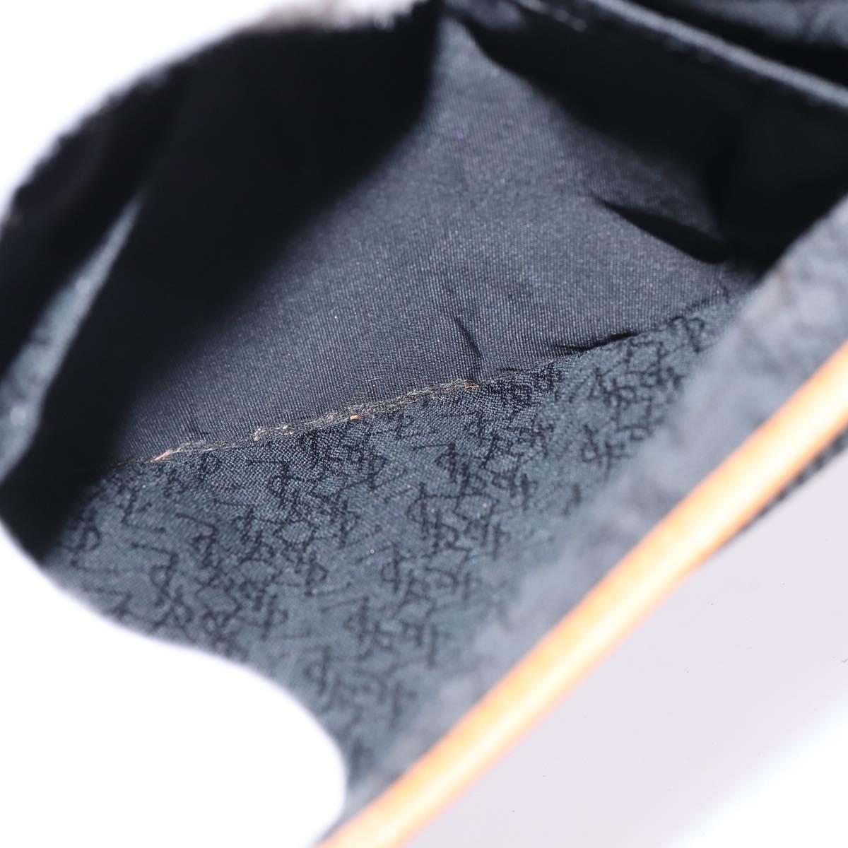 SAINT LAURENT Shoulder Bag Coated Canvas Black Brown gold Auth 144544