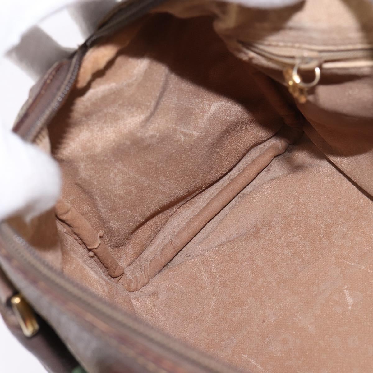 GUCCI GG Supreme Web Sherry Line Hand Bag PVC Beige Gold Auth 144545