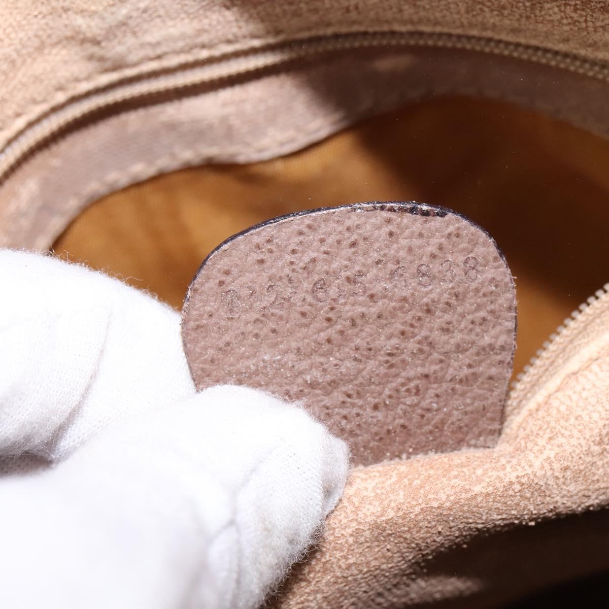 GUCCI GG Supreme Web Sherry Line Hand Bag PVC Beige Gold Auth 144545