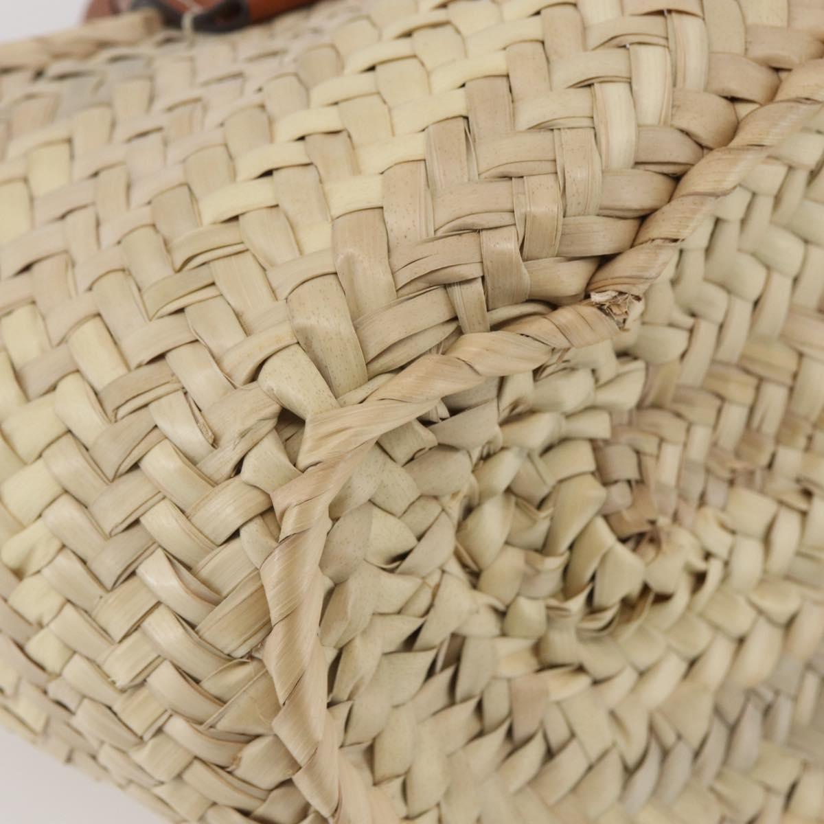 Chloe Mercy Tote Bag Raffia Leather Beige Brown Auth 144547V