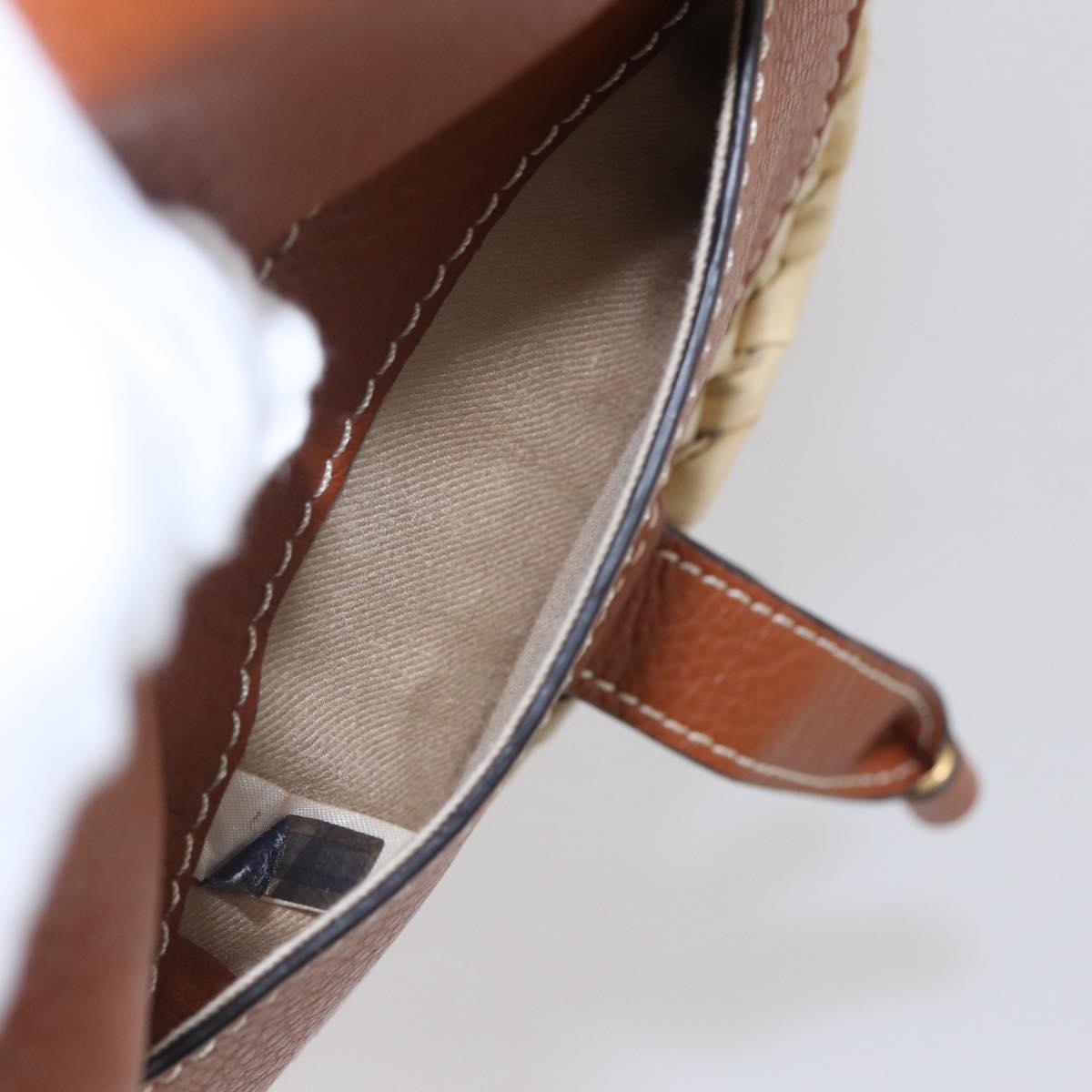 Chloe Mercy Tote Bag Raffia Leather Beige Brown Auth 144547A