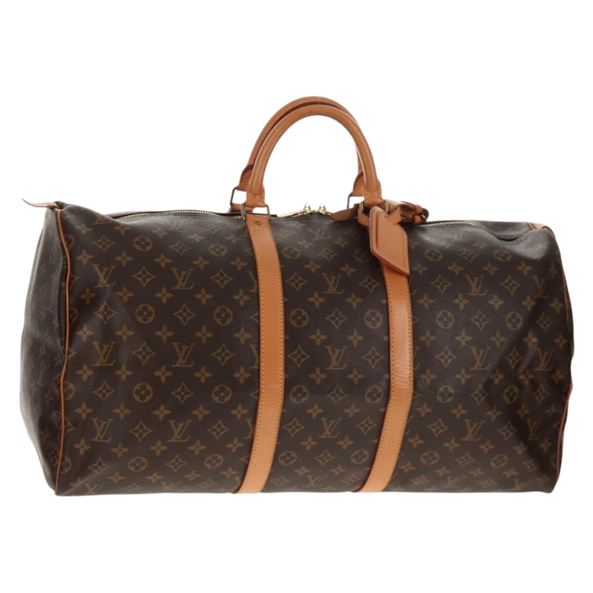 LOUIS VUITTON Monogram Keepall 55 Boston Bag M41424 LV Auth 144559V