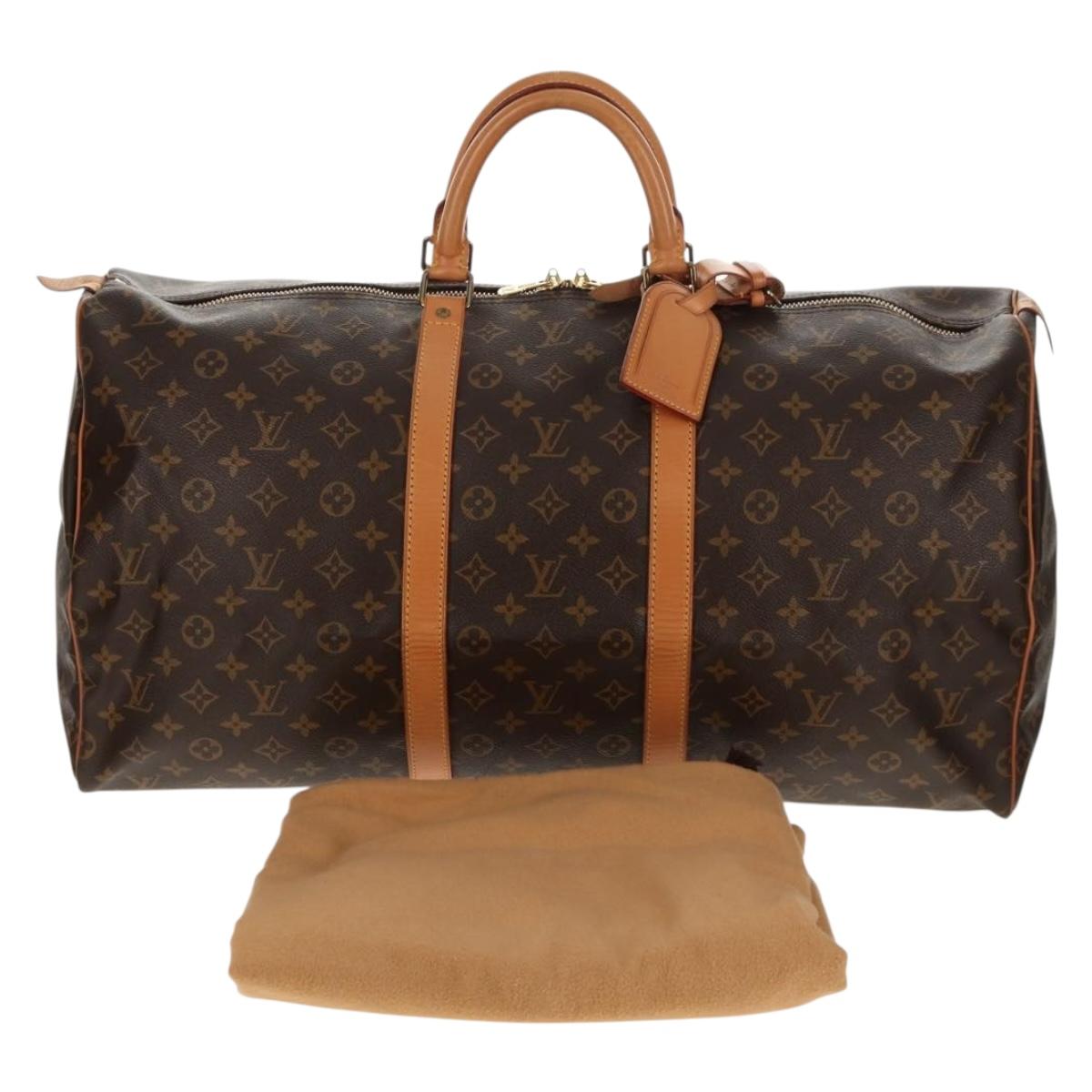 LOUIS VUITTON Monogram Keepall 55 Boston Bag M41424 LV Auth 144559V